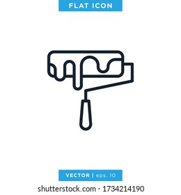 Paint Roller Icon Vector Design Template. Editable Stroke