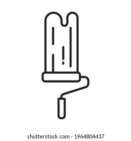 paint roller icon vector from diy crafts collection. Thin line paint roller outline icon vector illustration
