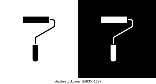 Gráficos de Vector de iconos de rodillos de pintura. Conjunto de Vector negro sólido plano