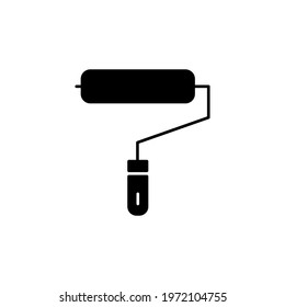 paint roller icon vector illustration. paint roller icon glyph style design. isolated on white background