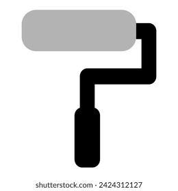 Ilustración de vector de icono de rodillo de pintura aislado en blanco. Símbolo de rodillo de pintura signo y botón.