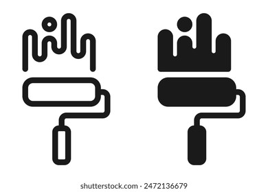  paint roller icon, vector illustration