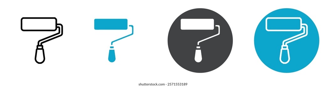 paint roller icon Vector illustration in black