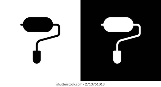Paint roller icon. Vector illustration. Silhouette in black color