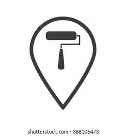 Paint Roller.  icon, vector illustration. Flat design style