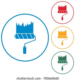 Paint roller icon, vector illustration