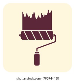 Paint roller icon, vector illustration