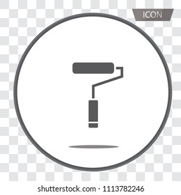 Paint roller icon vector isolated on background.