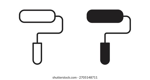 Icono de rodillo de pintura Vector de diseños modernos planos y de carrera
