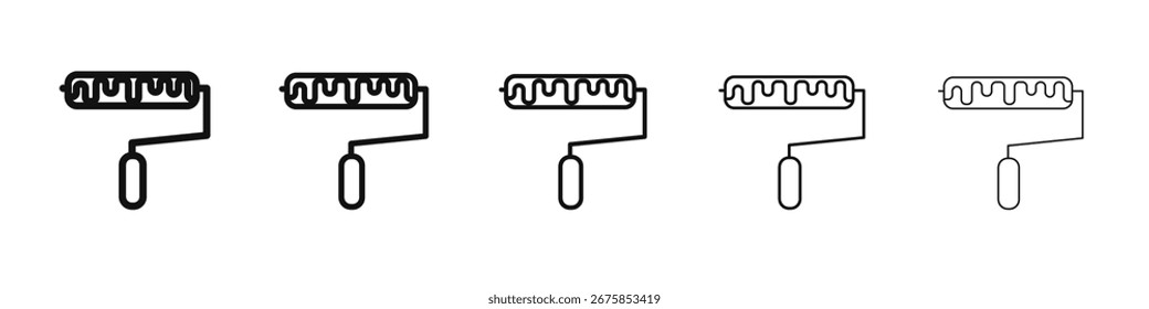 Paint Rollensymbol Vektorumriss Set Illustration Zeichen