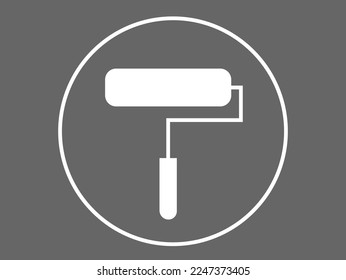 Paint roller icon. Vector painting, service concept isolated on dark background