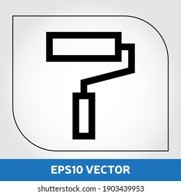 Paint roller icon vector. Real estate icon in flat design. Eps 10 vector illustration.