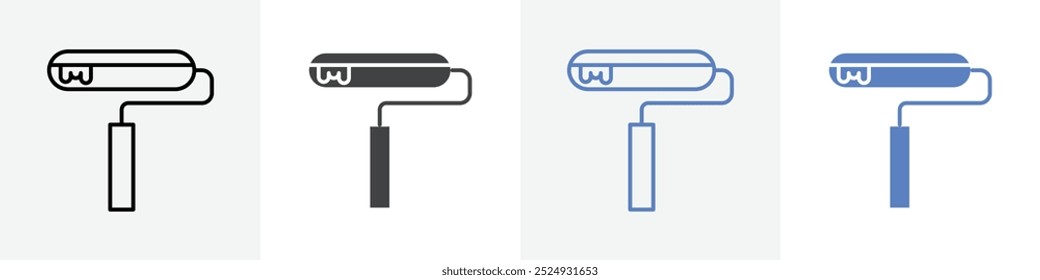 Conjunto de Vector de icono de rodillo de pintura para Web