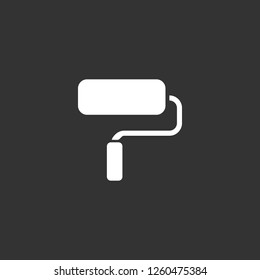 paint roller icon vector. paint roller sign on black background. paint roller icon for web and app