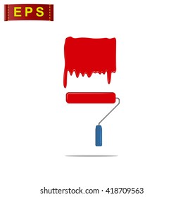 paint roller icon, vector paint roller sign, isoalted paint roller symbol