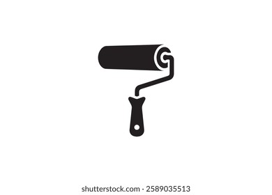 paint roller icon vector silhouette isolated in white background