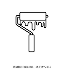 paint roller icon vector symbol isolated