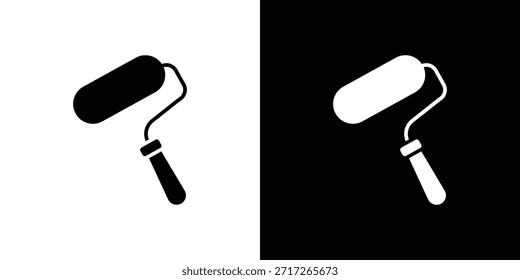 Vetor de ícone de rolo de pintura, Símbolo, ilustrações de logotipo