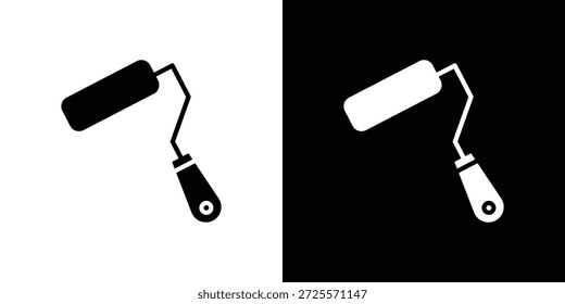 Vector de icono de rodillo de pintura, símbolo, ilustraciones de logotipo