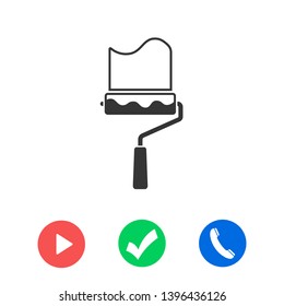 Paint roller icon. Vector web design