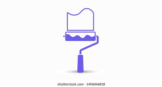 Paint roller icon. Vector web design