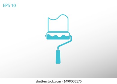 Paint roller icon. Vector web design
