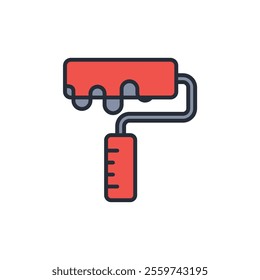 paint roller icon. vector.Editable stroke.linear style sign for use web design,logo.Symbol illustration.