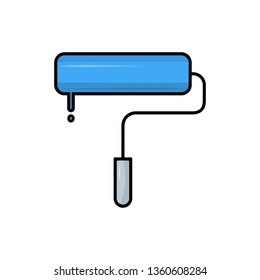 Paint Roller Icon Wall Color Tool Illustration