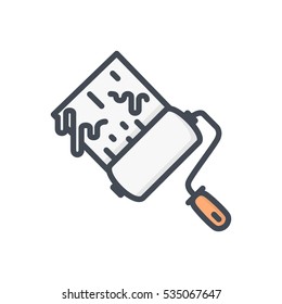 Paint Roller Icon white