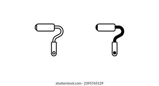 paint roller icon with white background vector stock illustration