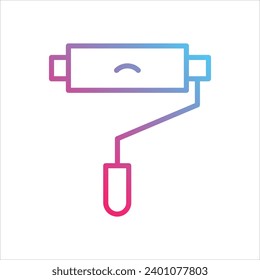  Paint Roller icon with white background vector
