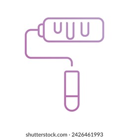 paint roller icon with white background vector stock illustration