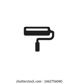 Paint Roller Icon,  white flat design symbol