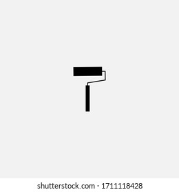 icono de rodillo de pintura.vector de rodillo de pintura en fondo gris