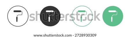 Paint roller icons concepts. black sign set