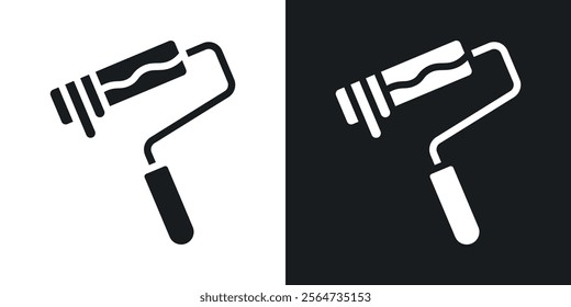 Paint roller icons in flat syle