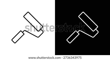 Paint roller icons. linear trend modern icons set