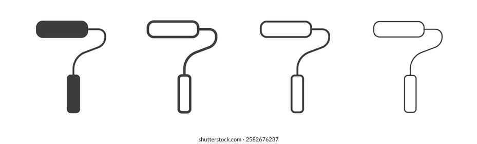 Paint roller icons set vectors graphic designs