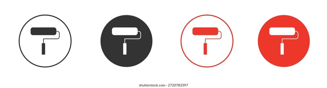 Pintar ícones de rolos simples ilustração de vetor de silhueta plana