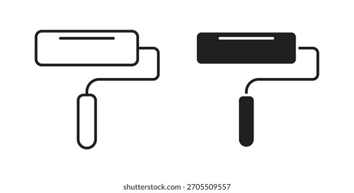 Iconos del rodillo de la pintura para el Diseño web del uso, ilustración del logotipo.