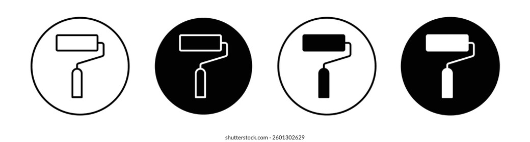 Paint roller icons vectors graphics collection