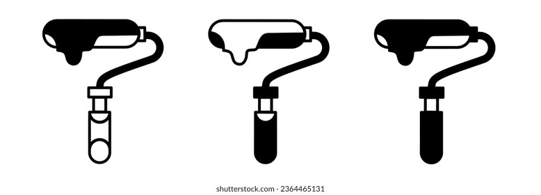 Paint roller illustration. Paint roller icon vector set. Design for business. Stock vector.