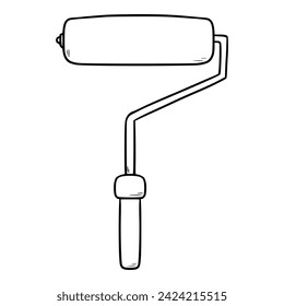 paint roller illustration outline isolated vector