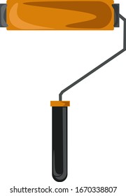 Paint roller, illustration, vector on white background.