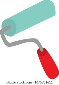 Paint roller, illustration, vector on white background.