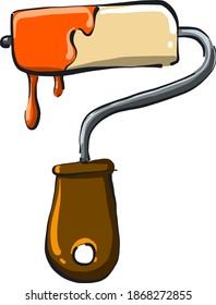 Roller de pintura, ilustración, vector sobre fondo blanco.