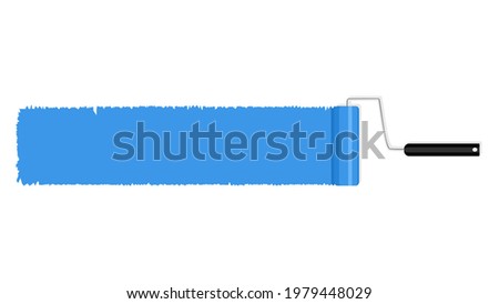 Paint Roller isolated on white background. paint roller with painted marking colored