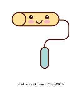 paint roller kawaii character