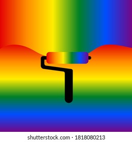 Paint roller LGBT background, sign for design, vector illustration