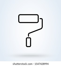 Paint roller. Line art Simple vector modern icon design illustration